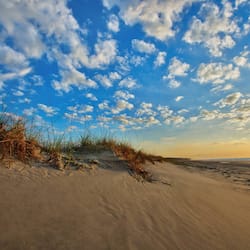 On the beach, white sand