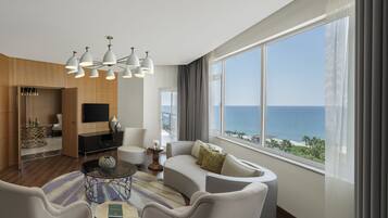 Presidential Duplex, Sea View (Suite) | Living area | Flat-screen TV