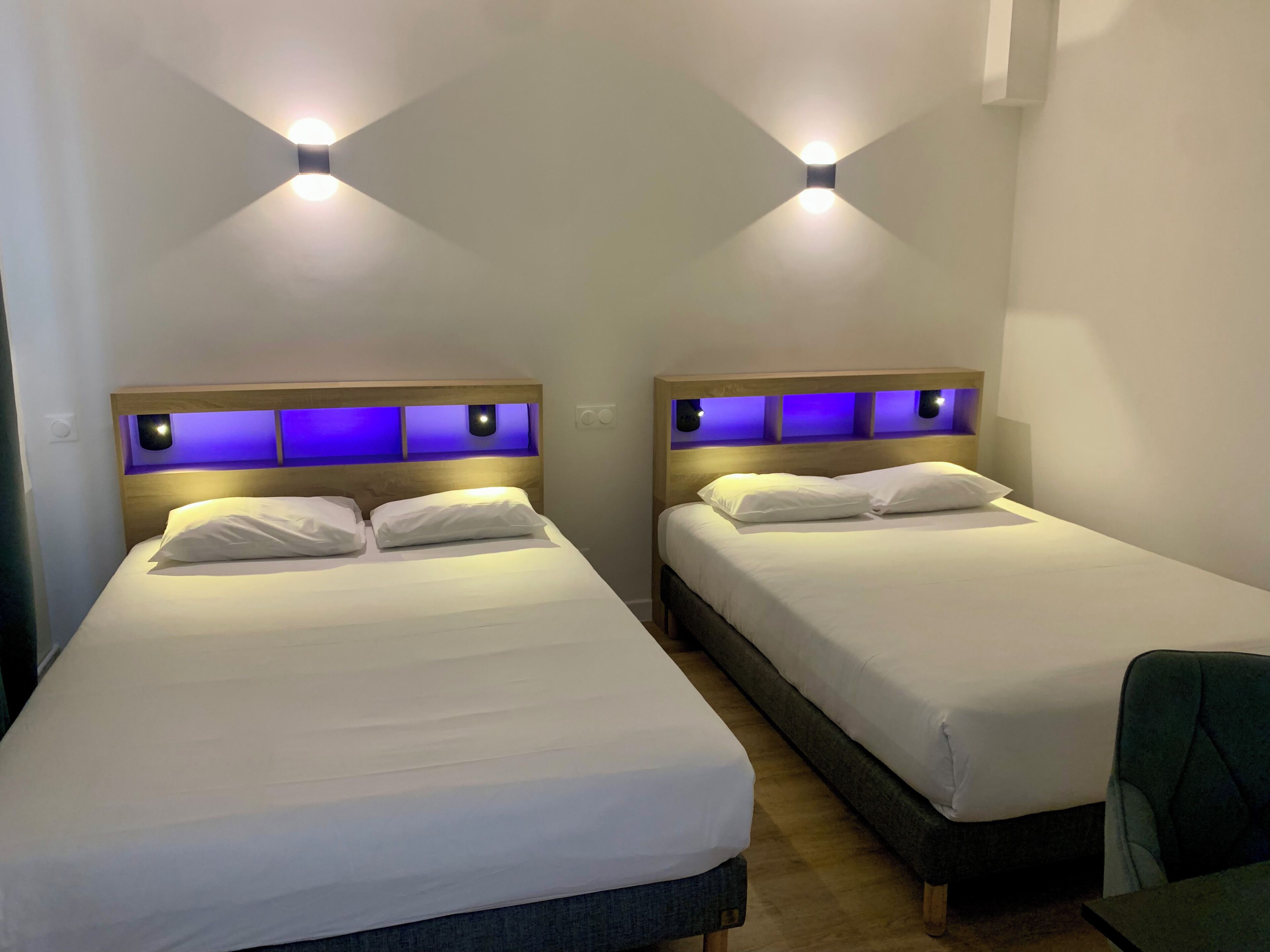 Room, 2 Double Beds (Chambre 5 personnes) | Premium bedding, desk, soundproofing, iron/ironing board