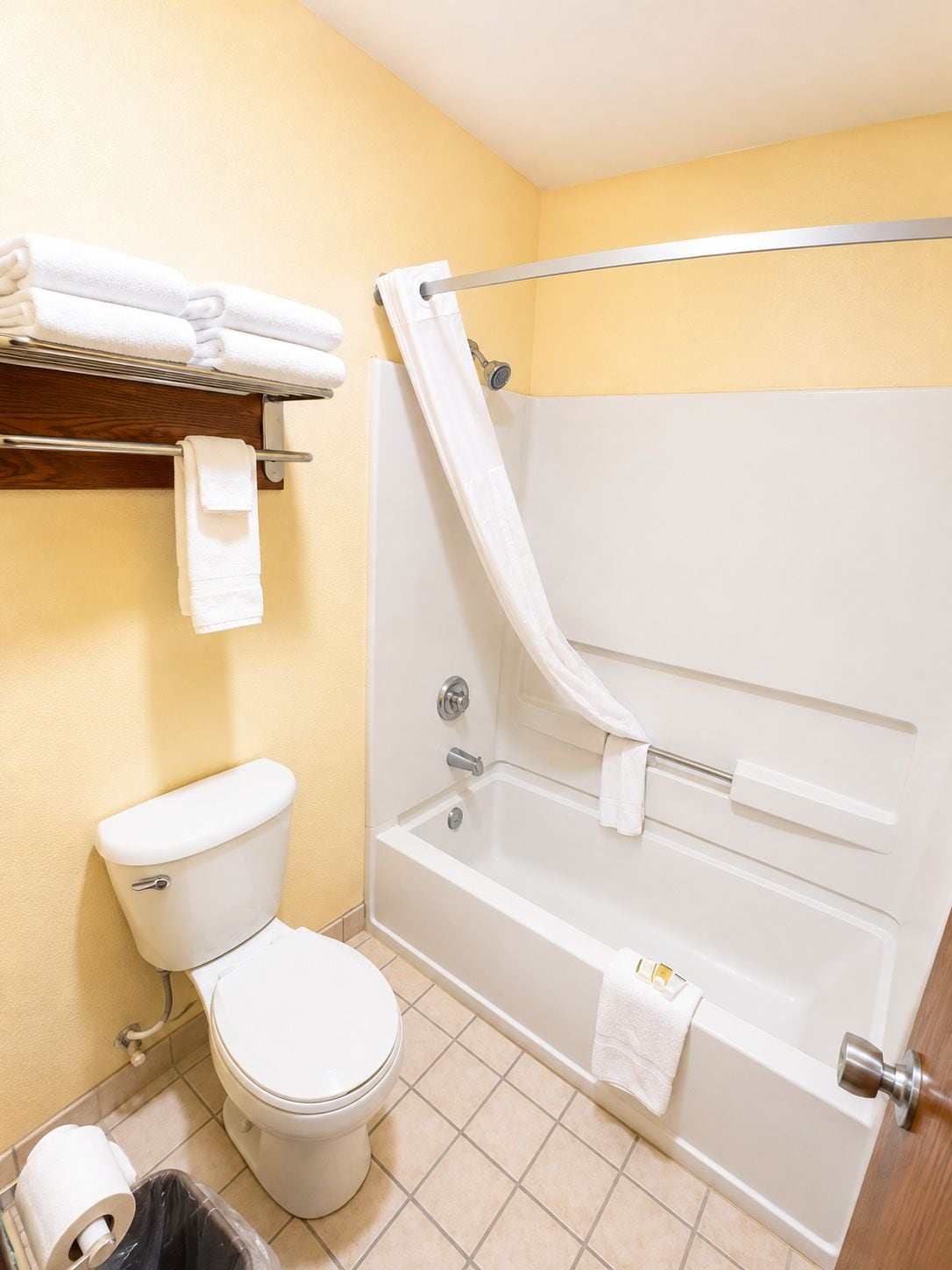 A bathroom with a toilet, a bathtub, and a shower.