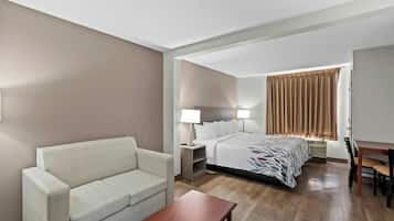 Blackout drapes, iron/ironing board, free WiFi, bed sheets