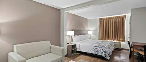 Blackout curtains, iron/ironing board, free WiFi, bed sheets