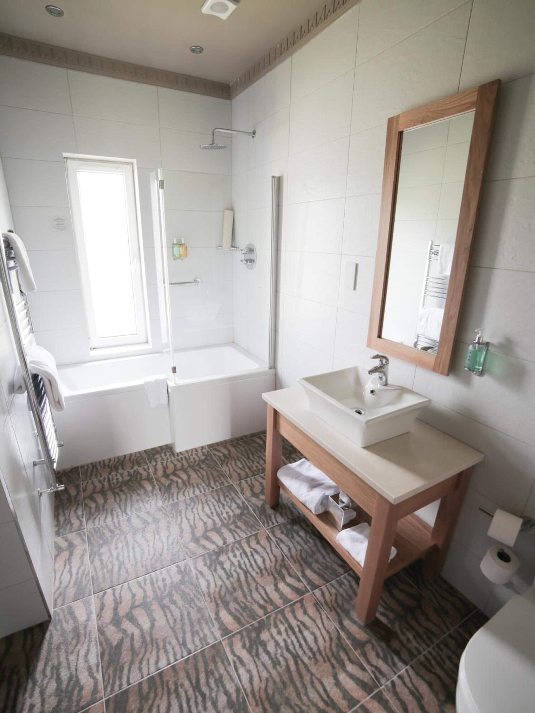 free toiletries, hair dryer, towels