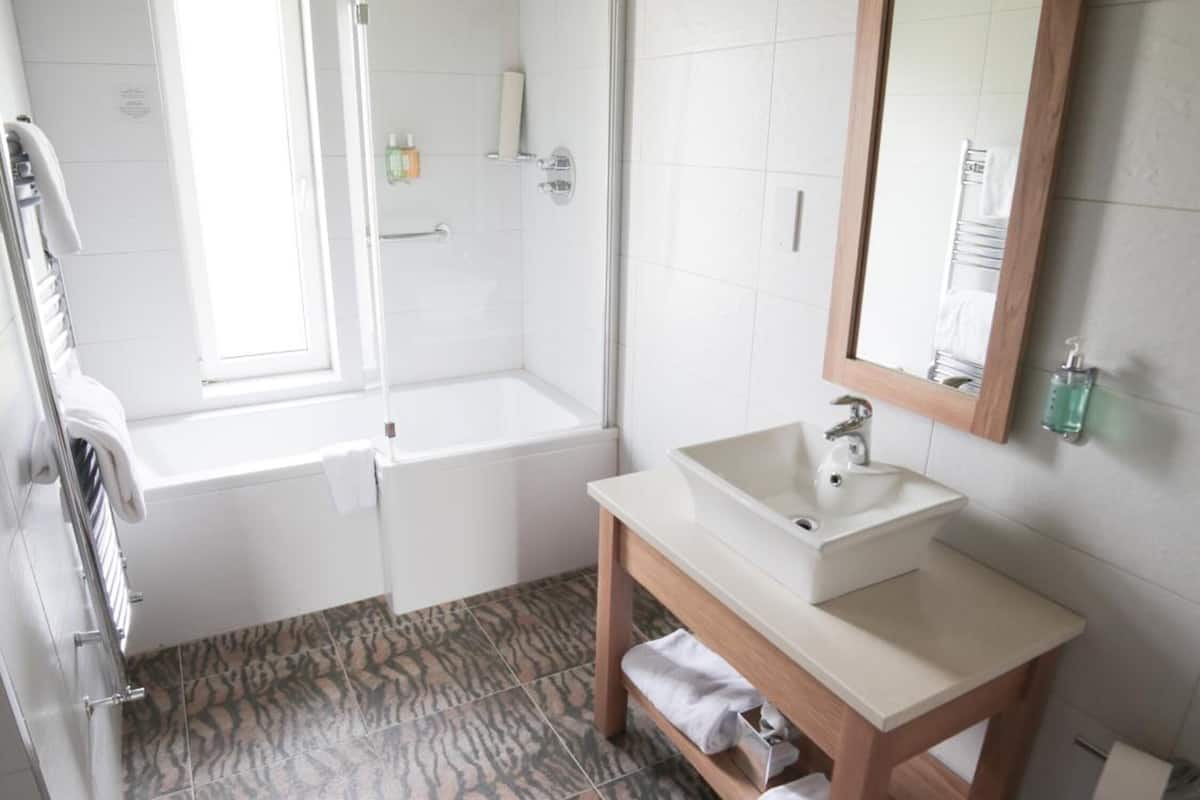 free toiletries, hair dryer, towels