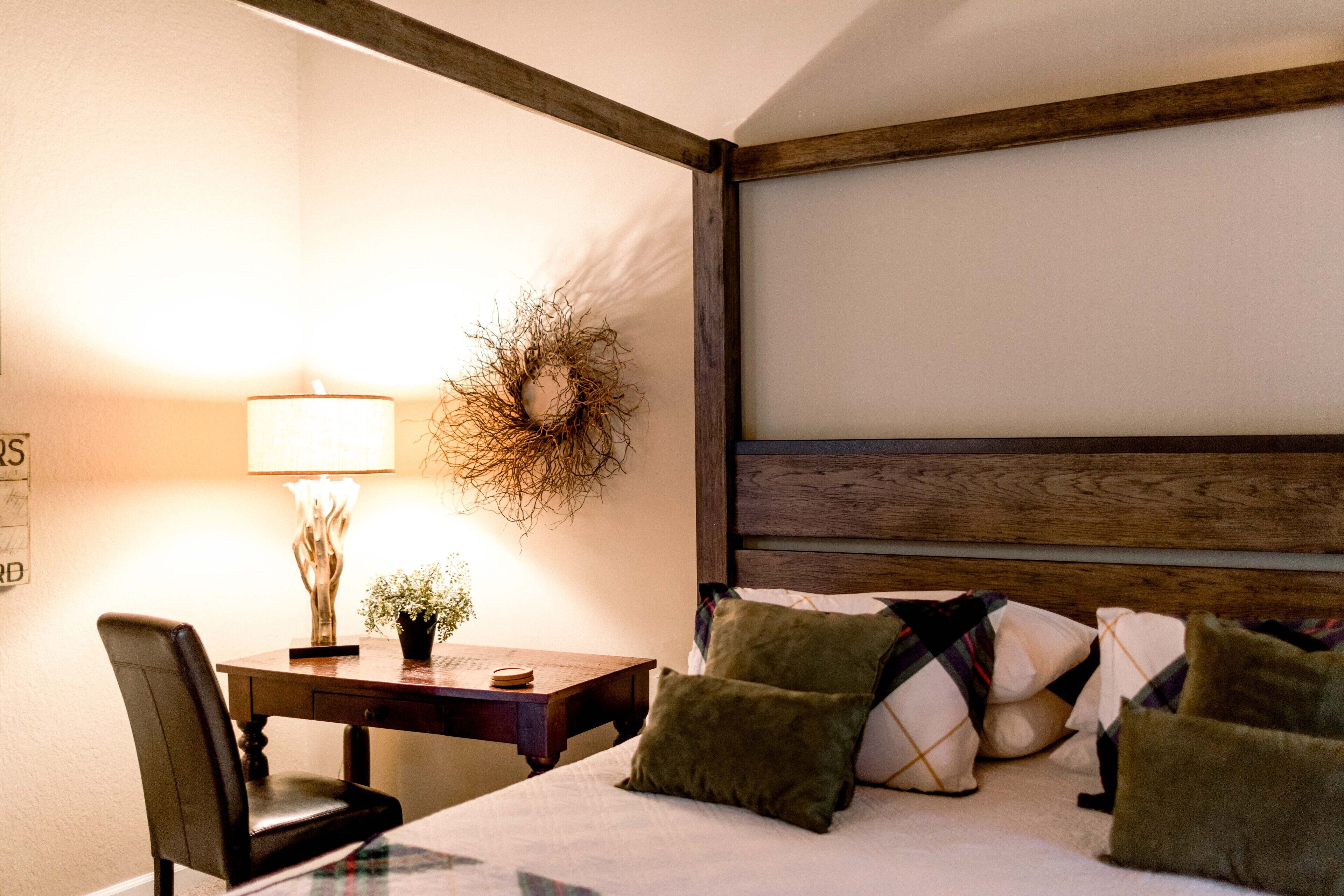 standard, one king bed | premium bedding, iron/ironing board, free wifi, bed sheets