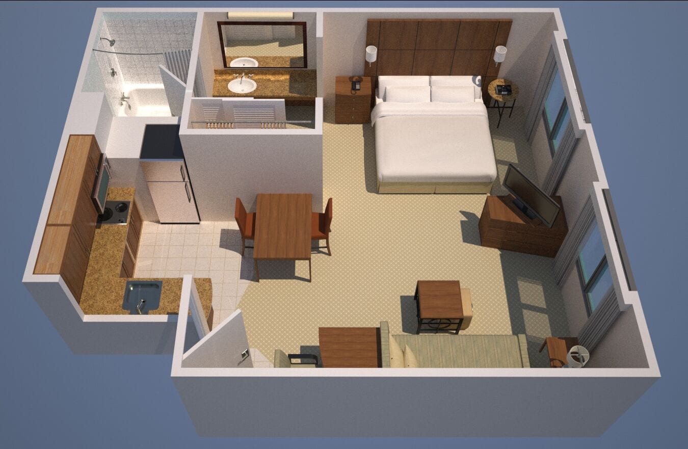studio, 1 king bed with sofa bed | floor plan
