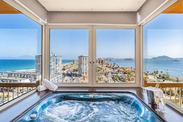 2 outdoor pools, pool umbrellas, sun loungers - Poseidon La Manga Hotel & Spa - Designed for Adults (San Javier)