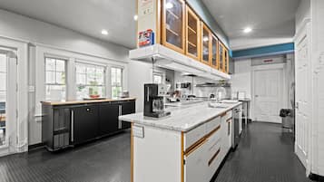 Mini-fridge, microwave, coffee/tea maker