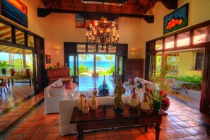 Luxury Villa, 5 Bedrooms, Oceanfront Villa Ataraxia | Lobby sitting area - Sea Horse Ranch Luxury Resort (Cabarete)