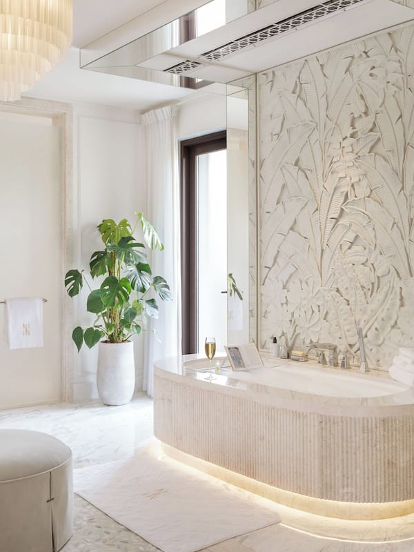 Royal Villa (Malakiya) | Bathroom | Designer toiletries, hair dryer, bathrobes, slippers