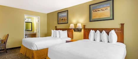 Standard Room, 2 Queen Beds, Accessible, Non Smoking | Desk, laptop workspace, blackout drapes, iron/ironing board