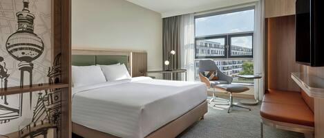 디럭스룸, 킹사이즈침대 1개, 금연 | 고급 침구, 필로우탑 침대, 객실 내 금고, 책상