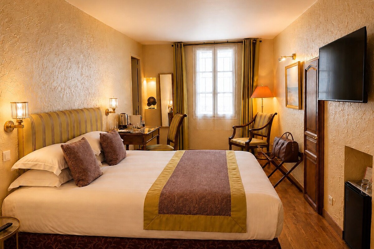 Premium Double Room, Ensuite | Premium bedding, down comforters, desk, blackout drapes