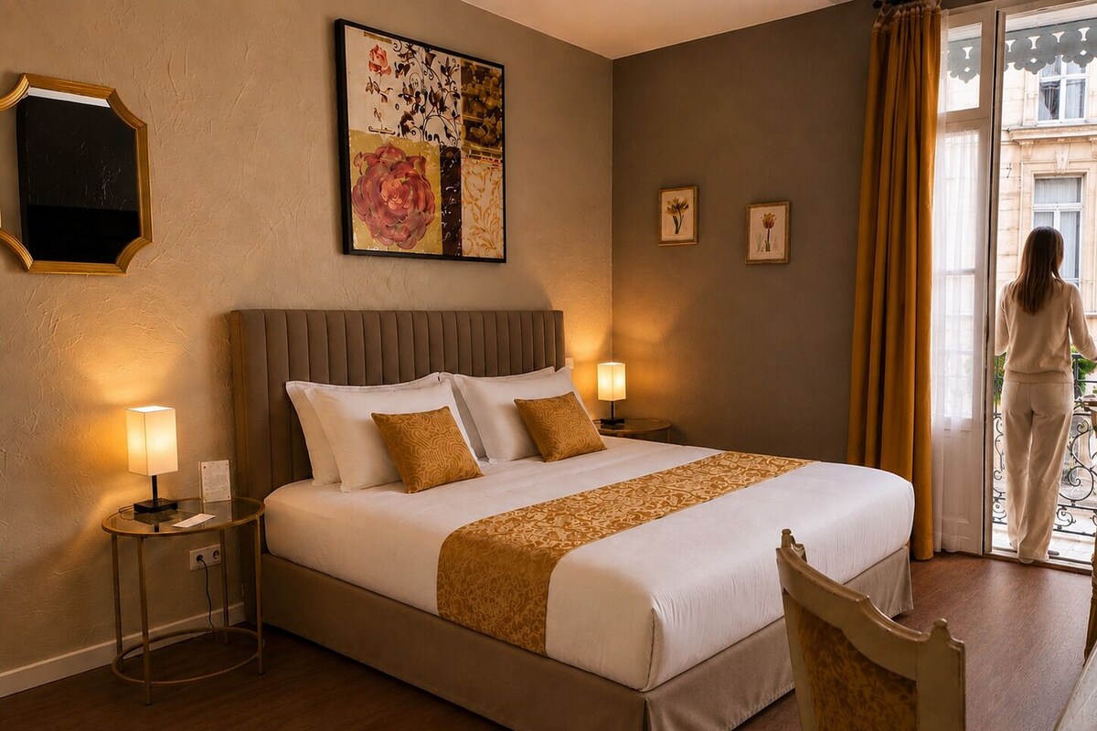 Deluxe Double Room, Balcony | Premium bedding, down comforters, desk, blackout drapes