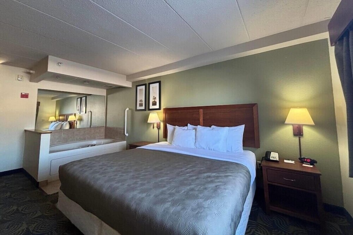 In-room safe, blackout curtains, iron/ironing board