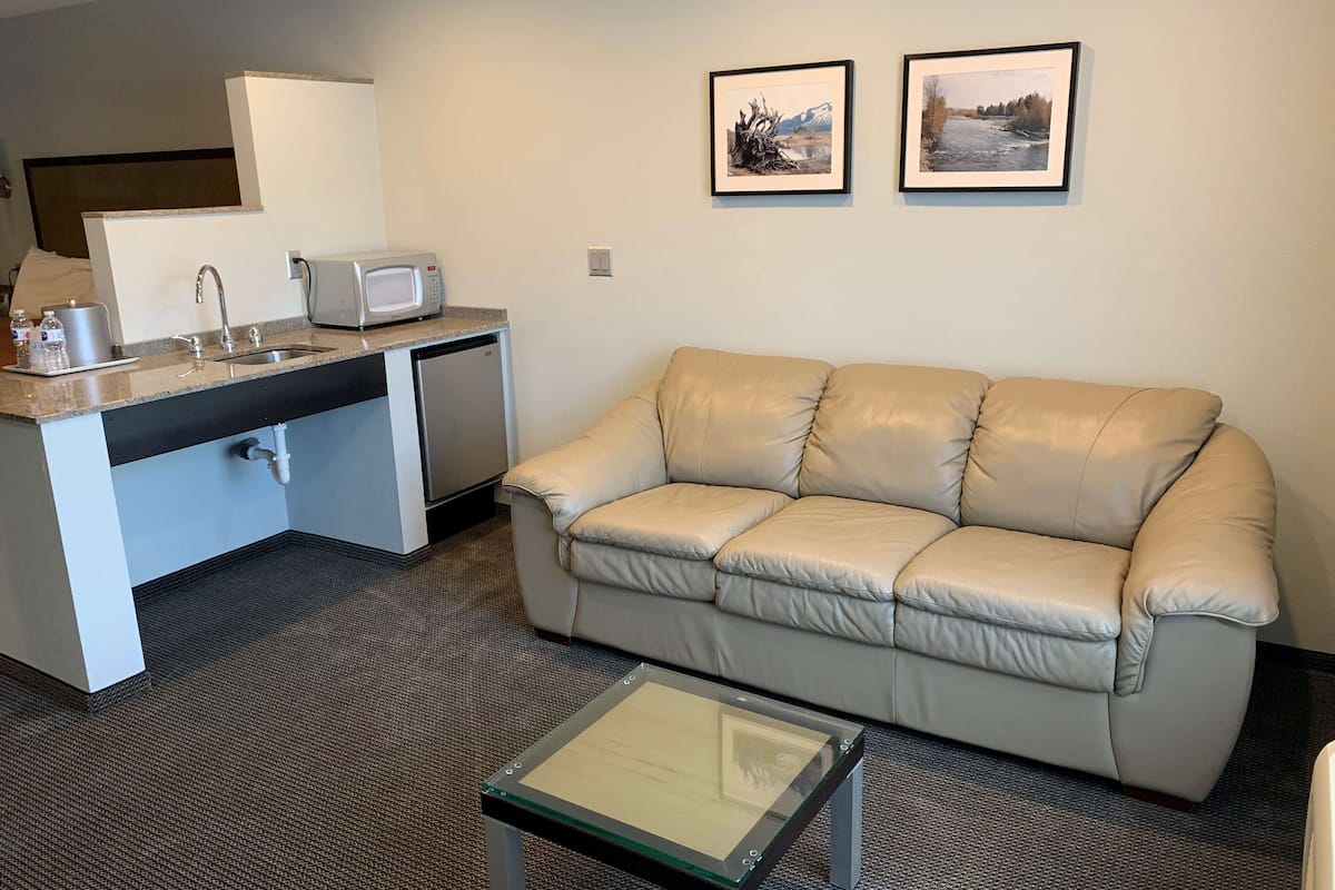 suite, 1 king bed, non smoking, refrigerator & microwave | premium bedding, down duvets, desk, blackout curtains