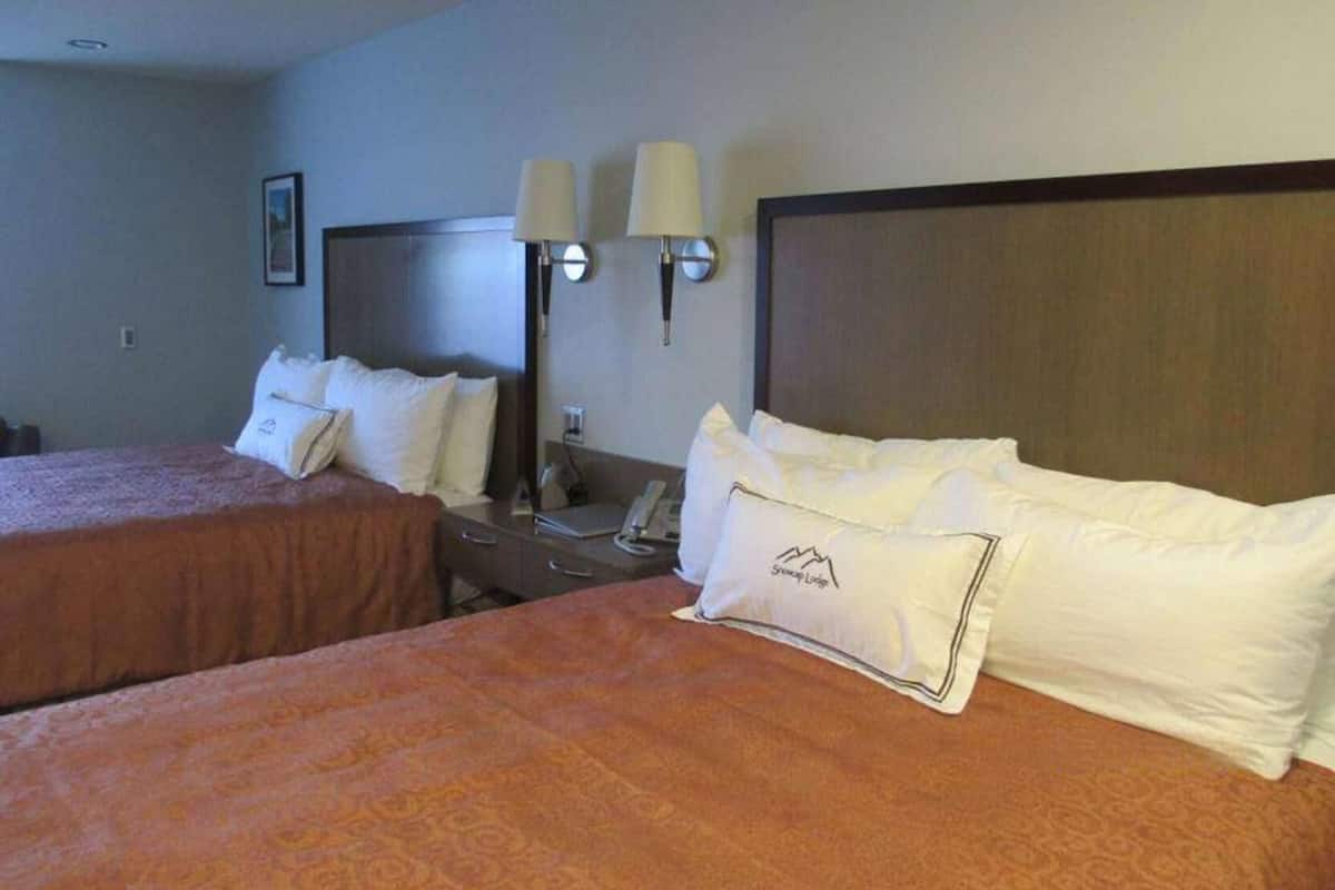 Premium bedding, down comforters, desk, blackout drapes