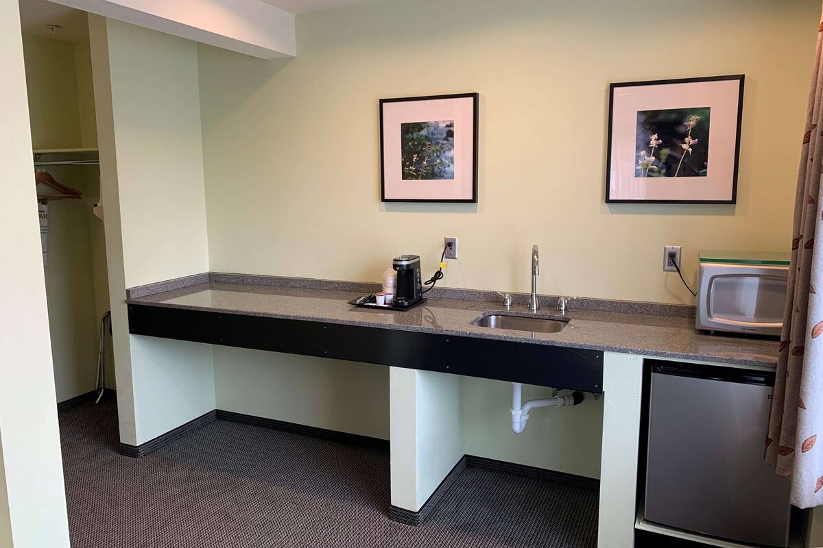 standard room, 2 queen beds, non smoking, refrigerator & microwave (oversized room) | room amenity