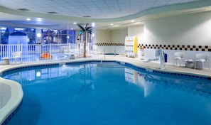 Indoor pool, open 6:00 AM to 11:00 PM, pool loungers