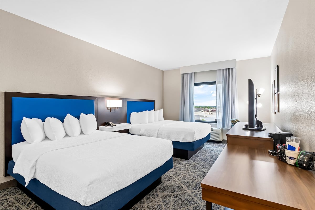 two queen beds nonsmoking | pillow-top beds, in-room safe, desk, blackout curtains