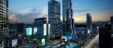 Park Corner Suite | Ropa de cama de alta calidad, edredones de plumas, minibar y caja fuerte