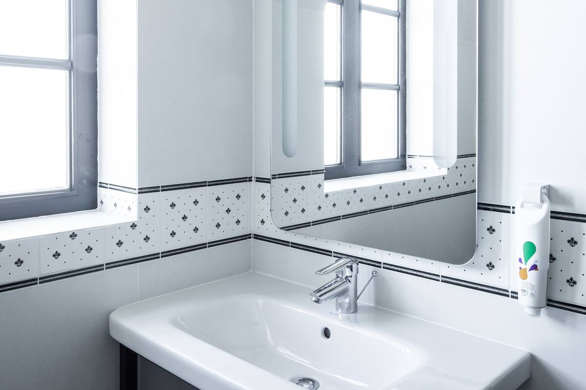 standard double room, 1 double bed with sofa bed | bathroom | shower, eco-friendly toiletries, hair dryer, towels