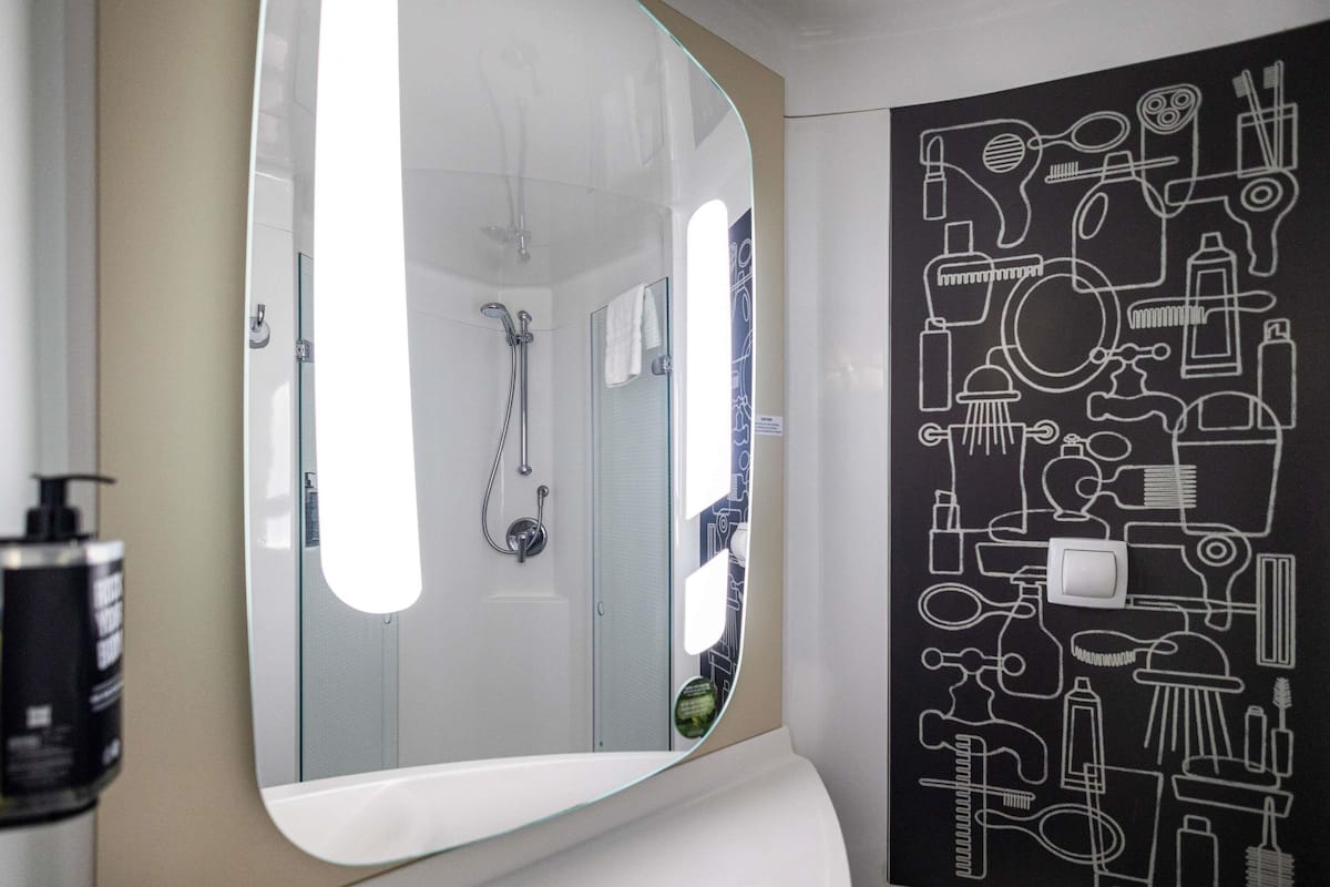 Desk, blackout drapes, soundproofing, iron/ironing board