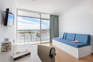 32-inch flat-screen TV with satellite channels