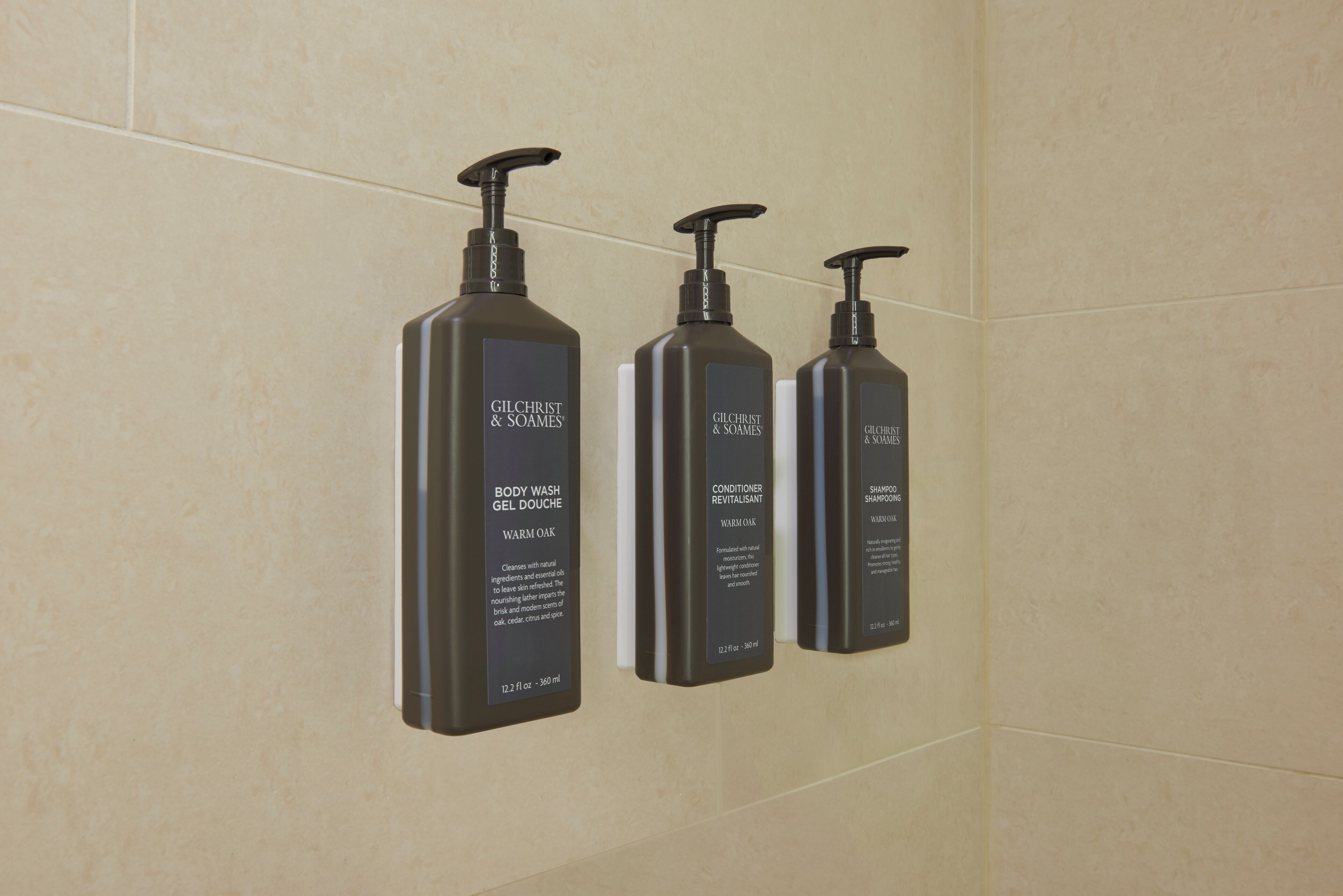 shower, designer toiletries, hair dryer, towels