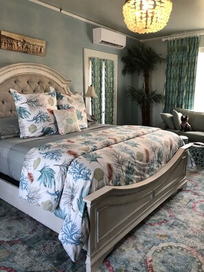 Quarto lua de mel, 1 quarto, terraço, vista para o jardim | 3 quartos, roupas de cama de algodão egípcio, roupas de cama premium