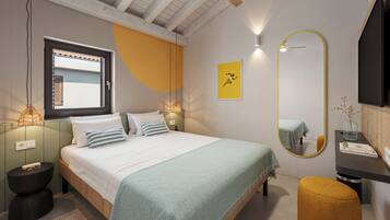 In-room safe, desk, bed sheets