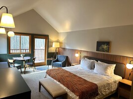 Hypo-allergenic bedding, desk, blackout drapes, iron/ironing board