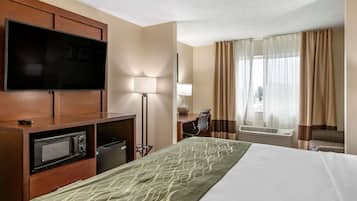 Pillow-top beds, desk, blackout curtains, iron/ironing board
