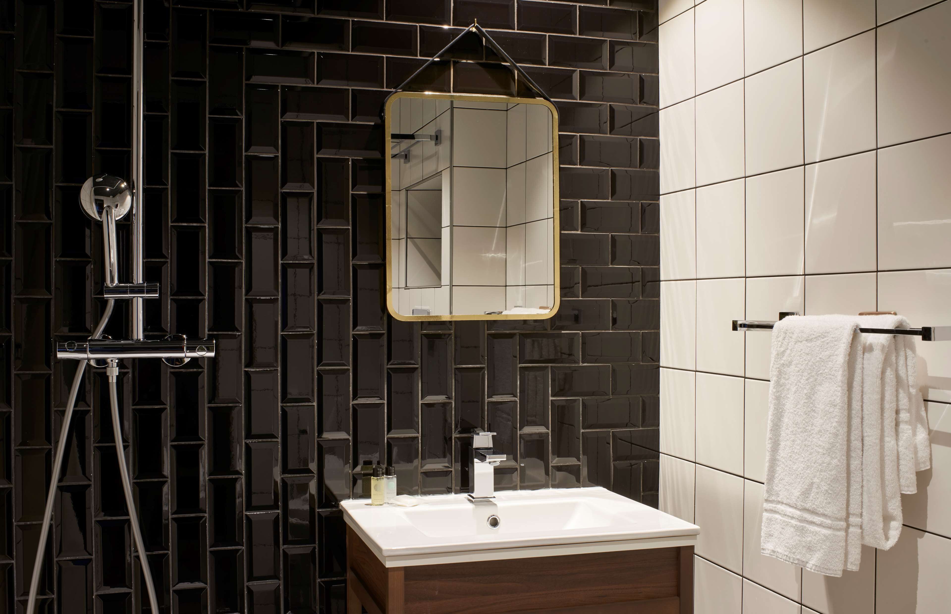 free toiletries, hair dryer, towels