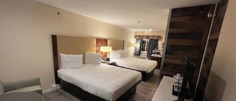 Double Room, 2 Double Beds | Desk, blackout drapes, iron/ironing board, free WiFi