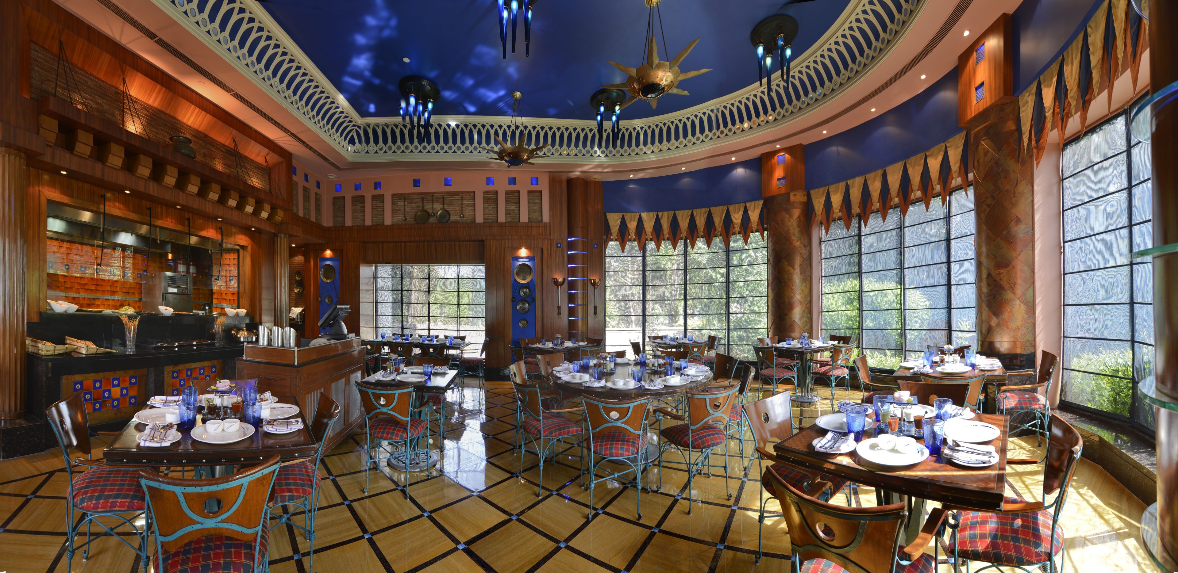 5 restaurants, breakfast, lunch, dinner served; indian cuisine