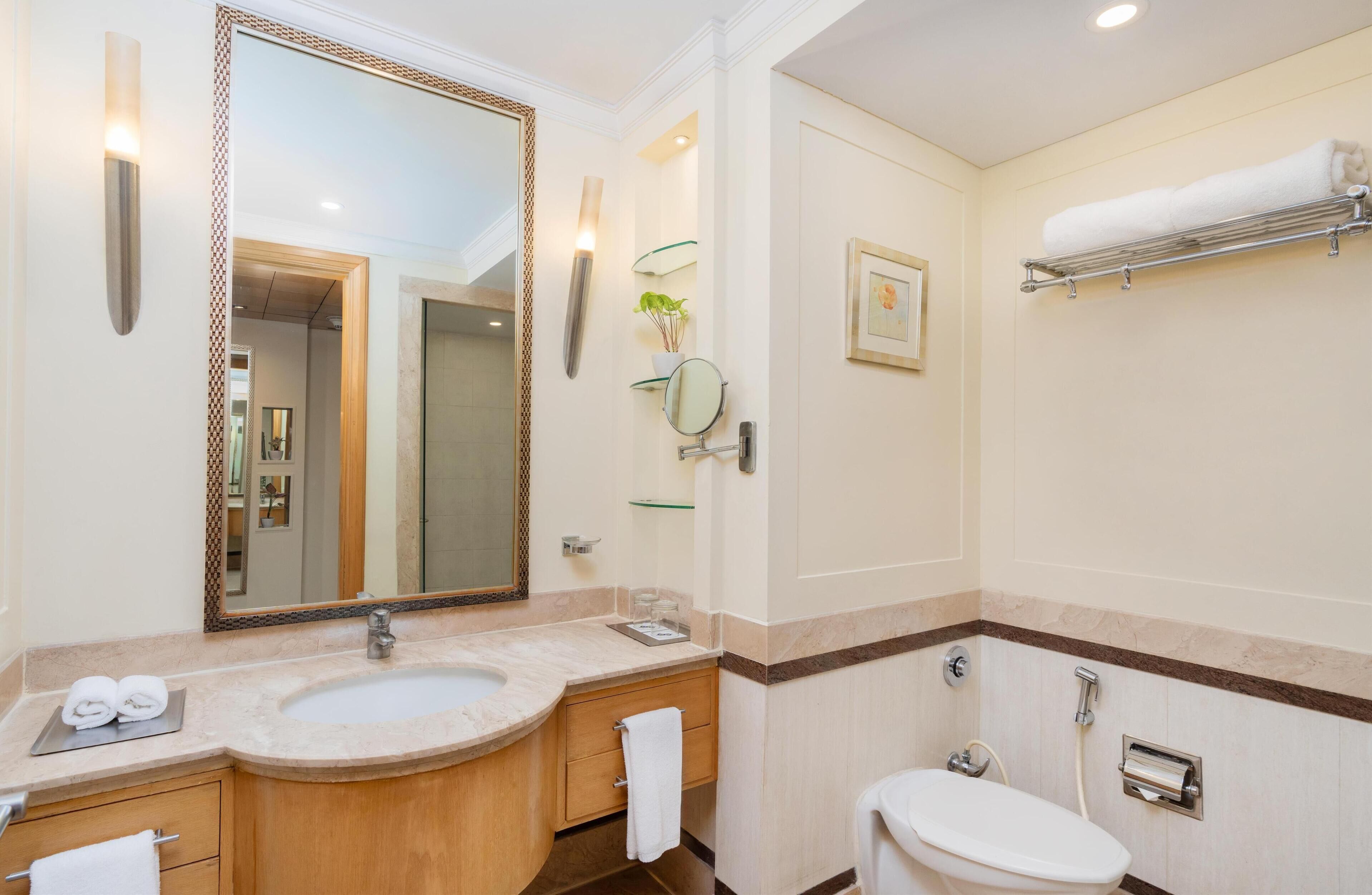 shower, rainfall showerhead, eco-friendly toiletries, hair dryer