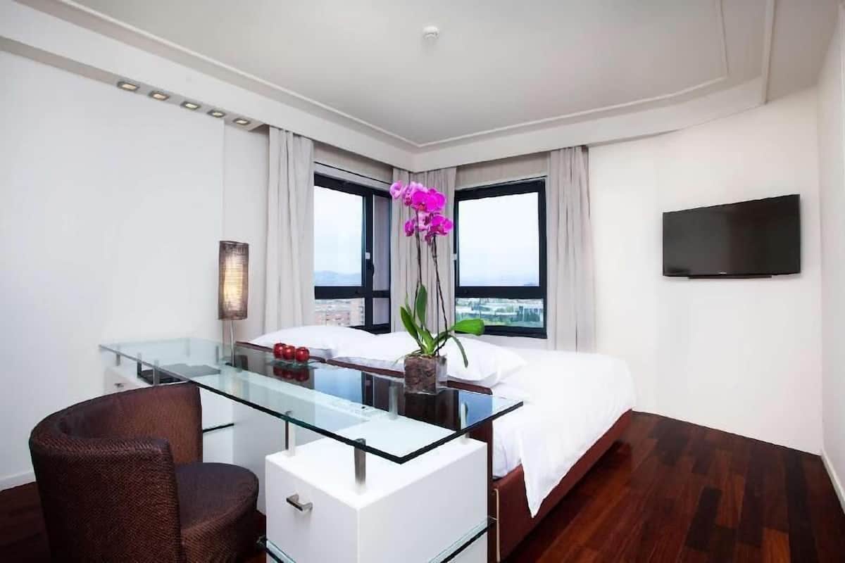 Minibar, coffre-fort, bureau, systĂšme dâinsonorisation