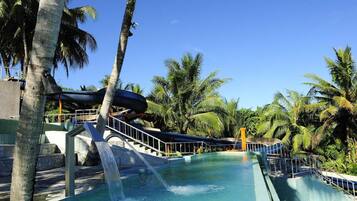 2 outdoor pools, pool umbrellas, pool loungers
