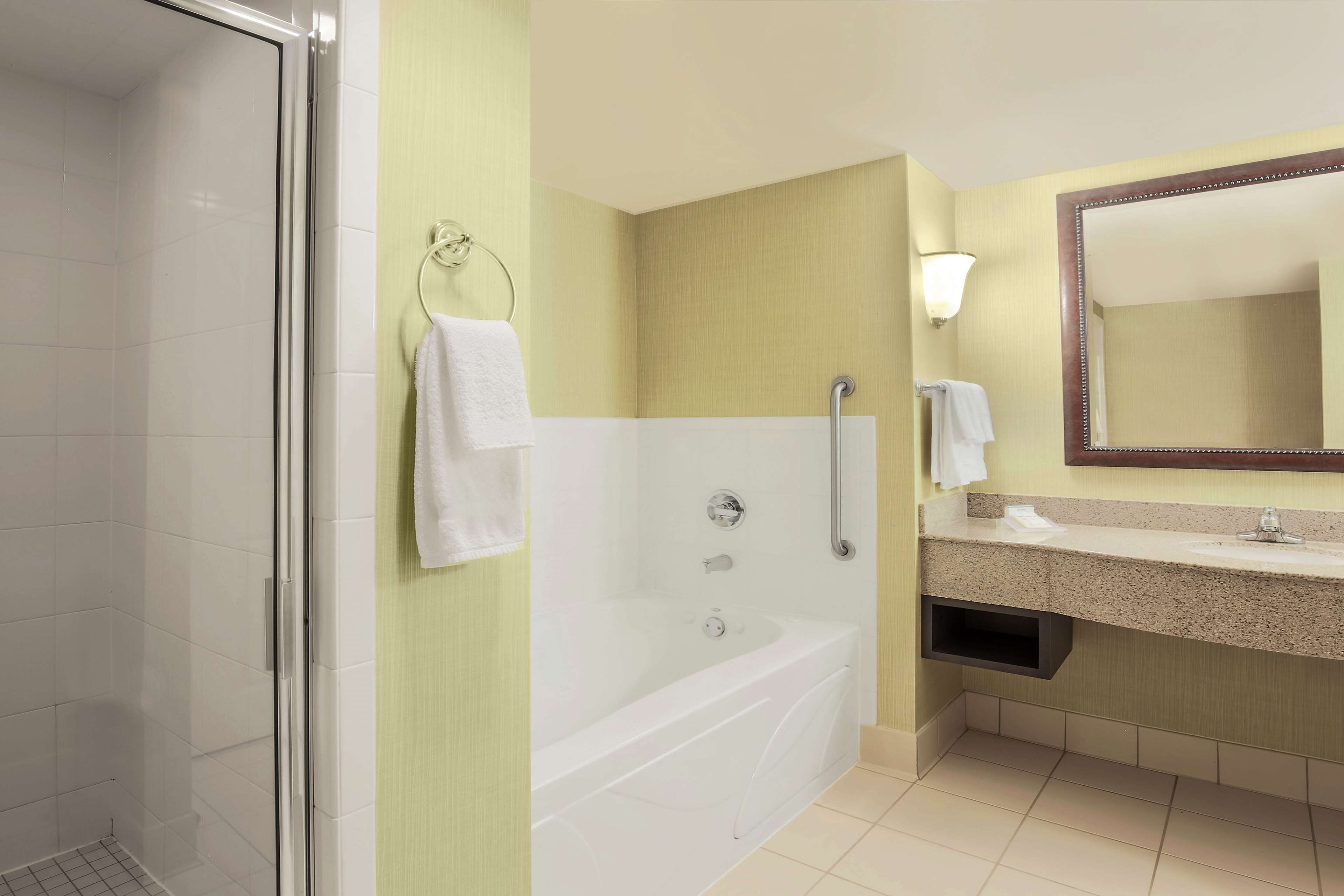 suite, accessible | bathroom | combined shower/bathtub, free toiletries, hair dryer, towels