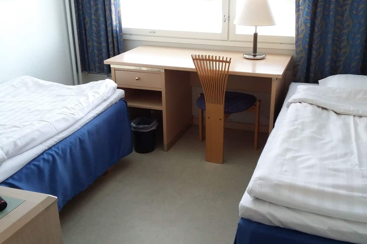 Habitación estándar con 2 camas individuales | Escritorio, espacio para trabajar con laptop y cortinas blackout