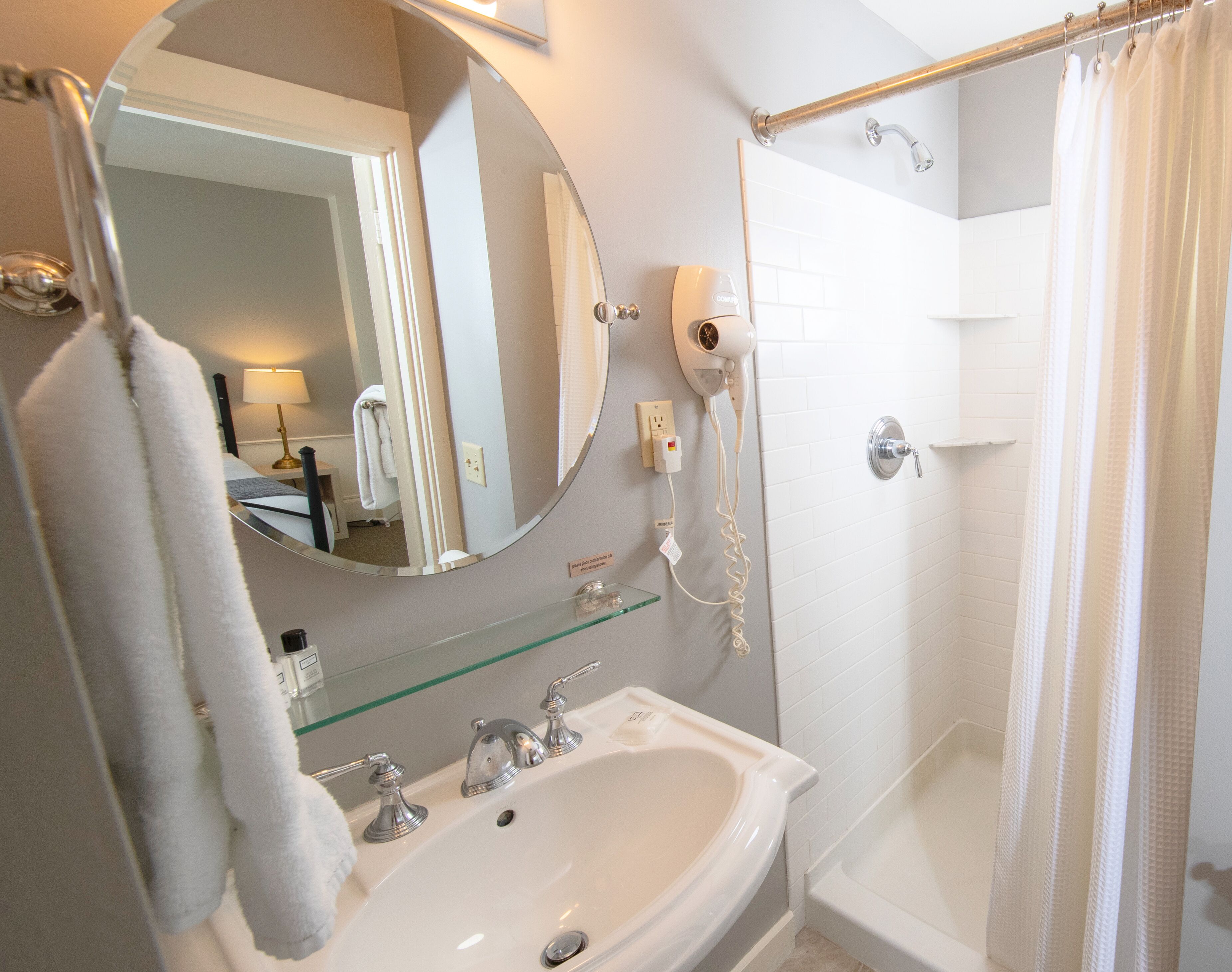 free toiletries, hair dryer, towels, soap