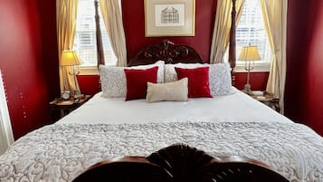 Burgundy Suite | Egyptian cotton sheets, premium bedding, pillow-top beds, in-room safe