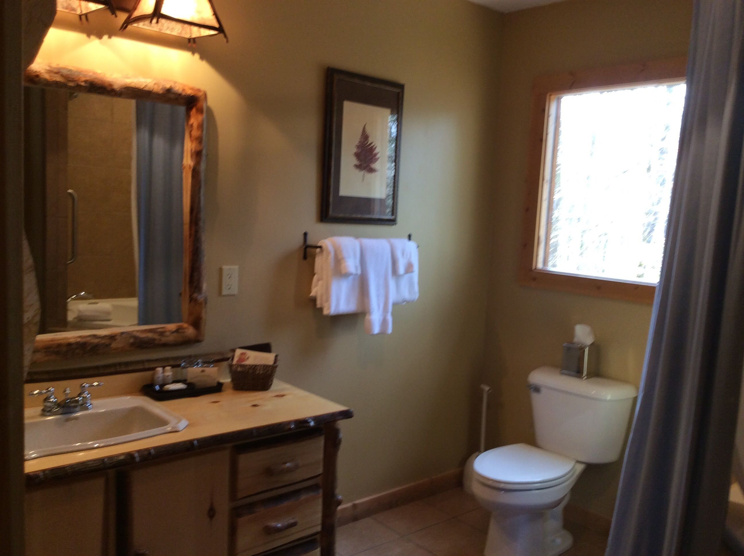 A bathroom with a sink, mirror, and toilet.