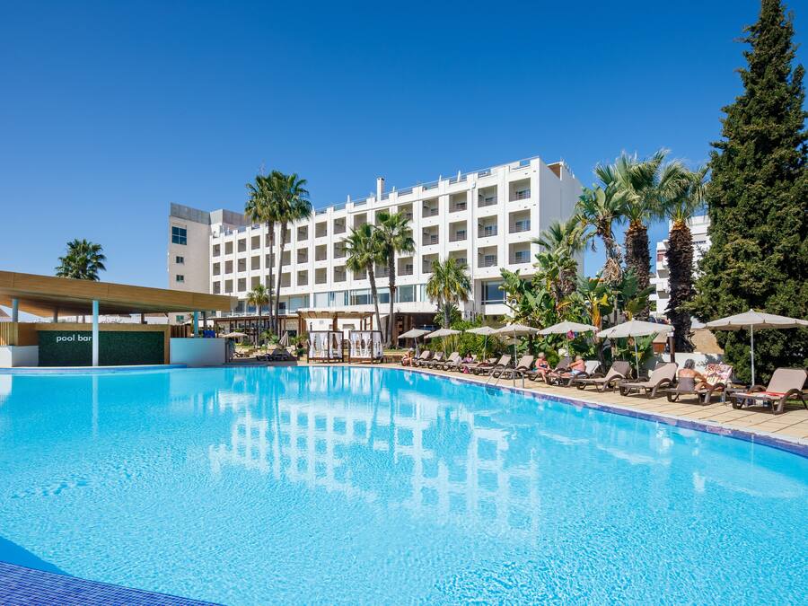 Indoor pool, outdoor pool, pool umbrellas, sun loungers