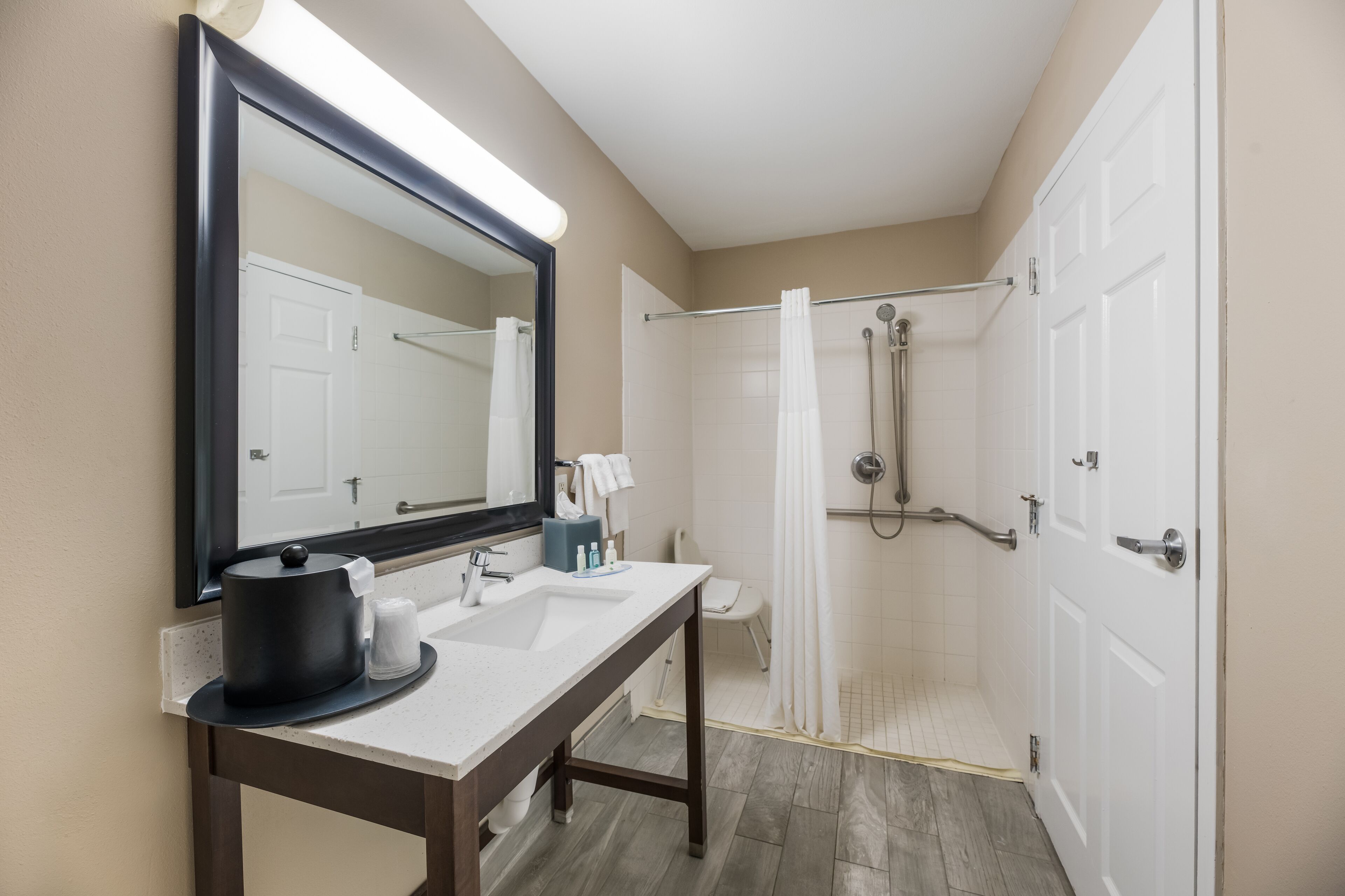 room, 1 king bed, accessible, non smoking | bathroom | free toiletries, hair dryer, towels