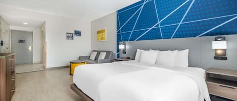 Suite, 1 King Bed with Sofa bed, Accessible, Non Smoking | Desk, soundproofing, iron/ironing board, free cribs/infant beds