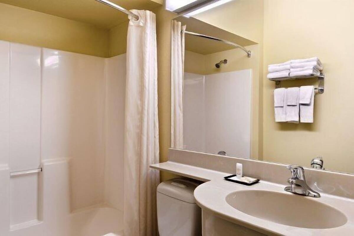 free toiletries, hair dryer, towels