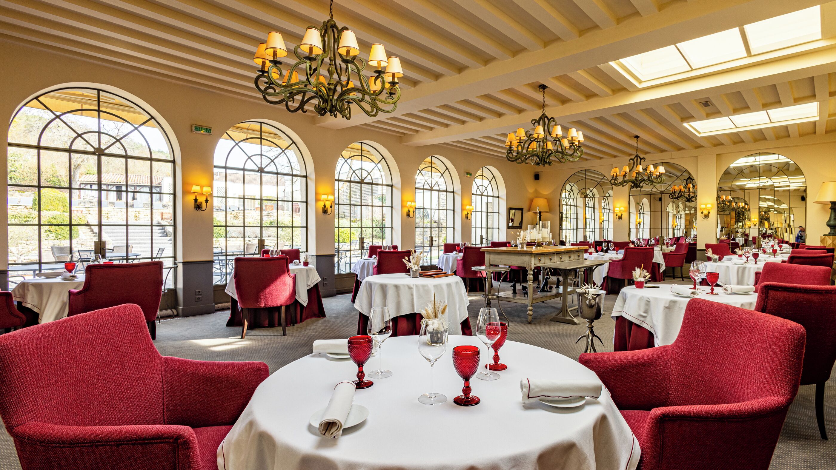 french cuisine, garden views