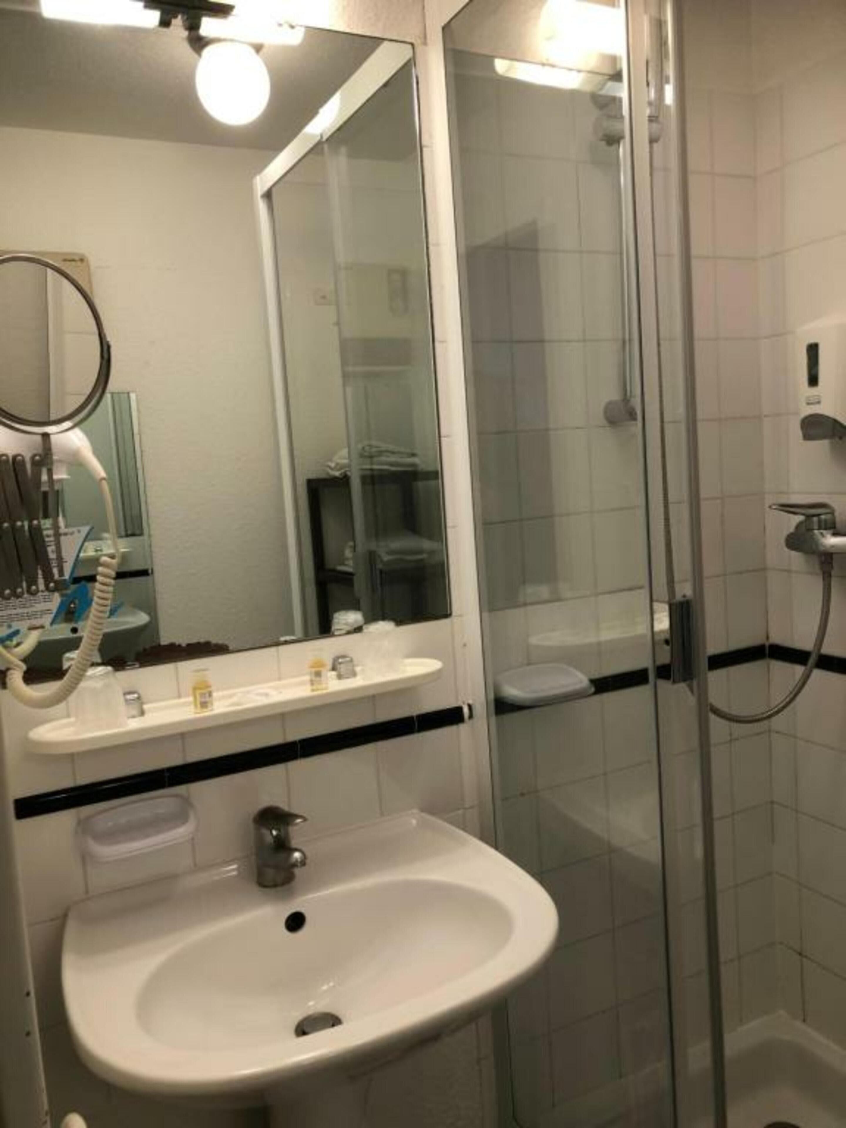 free toiletries, hair dryer, towels